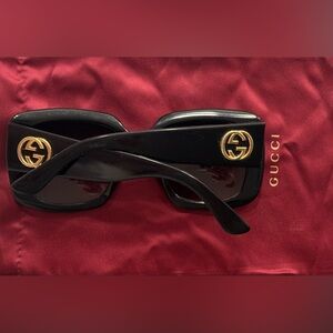 Gucci Black Sunglasses with Gold Logo
